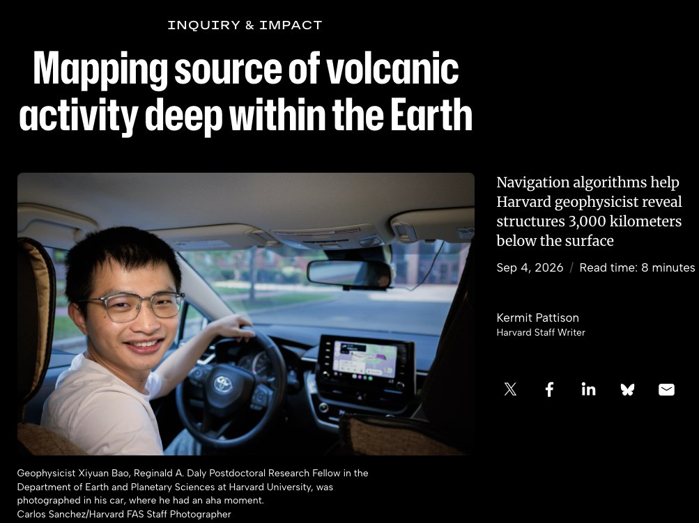 Harvard FAS story: Mapping source of volcanic activity deep within the Earth